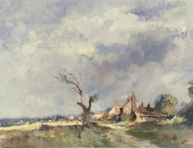 A Norfolk Hamlet, c.1955 (board)