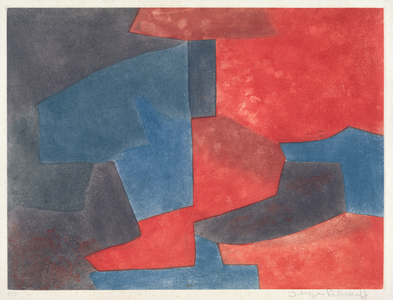 Grey, Blue and Red Composition, 1965 (etching and aquatint)