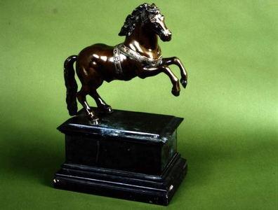 Model of a rearing stallion, Italo-Flemish, early 17th century (bronze)