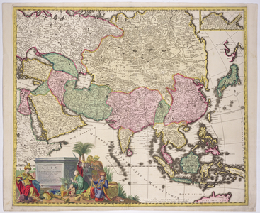 Map of Asia, Tartaria, Japan, the Philippines and the East Indies, engraved by G. van Gouwen, c.1690 (coloured engraving)
