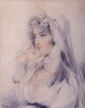 Portrait of Mrs Angerstein, 1795 (chalk on paper)