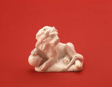 Bow white figure of a lion (one of a pair), c.1750 (ceramic)