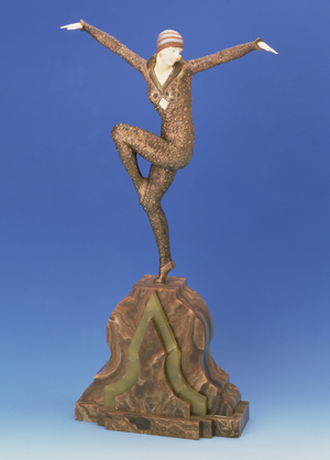 `Dancer of Kapurthala' (gold painted gilt bronze and ivory)