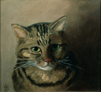 A Head Study of a Tabby Cat