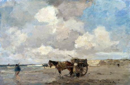 Gathering Seaweed (oil on canvas)