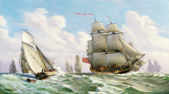 H.M.S. "Hornet" with other Shipping at Sea