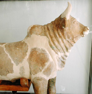 Bull, from Chogha Zanbil, Iran, c.1250 BC (glazed clay) (detail) (see also 179141)