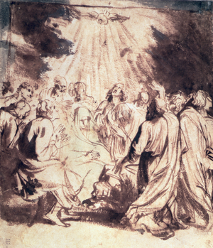 Pentecost, 1620-1 (pen and brush)