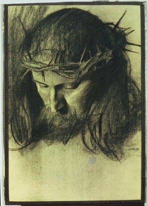 Head of Christ, c.1890 (charcoal and chalk)