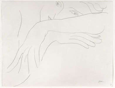 Study of a Model Leaning on the Back of a Chair, 1934 (pencil on paper)