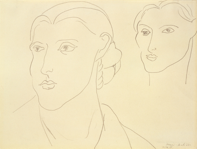 Two Studies of a Woman's Head, 1935 (pencil on paper)
