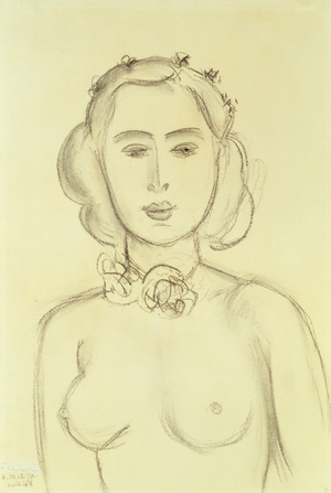 Woman with Bare Breasts, 1948 (pencil on paper)