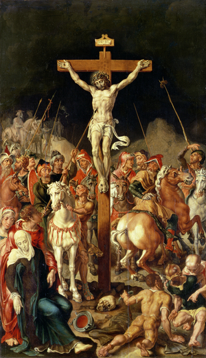 Calvary, central panel of a triptych (oil on canvas transferred from panel)