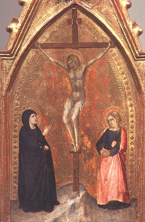 The Crucifixion with the Virgin Mary and John the Theologian, c.1330 (tempera on panel)