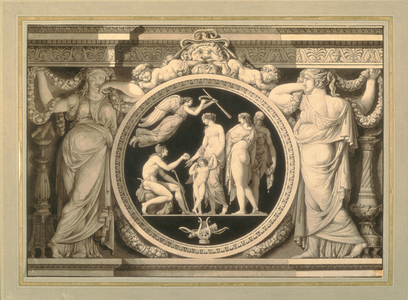 Design for a relief of The Judgement of Paris (pen, brush and ink)