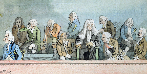 The Trial of Warren Hastings (1732-1818), Westminster Hall, 1788 (w/c on paper)
