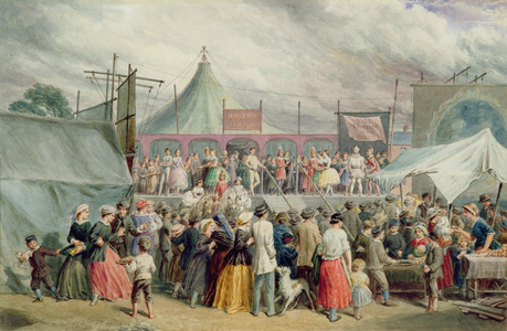 A visit to the circus, c.1885 (w/c on paper)