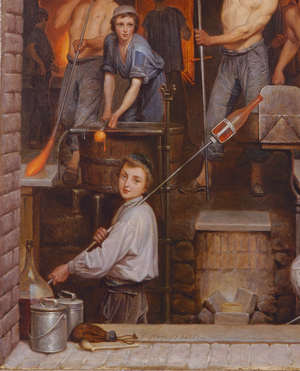 Interior of a Furnace, 1865 (oil on canvas) (detail of 191514)