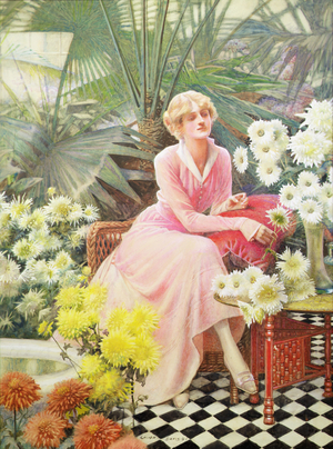 In the Conservatory, c.1920 (w/c on paper)