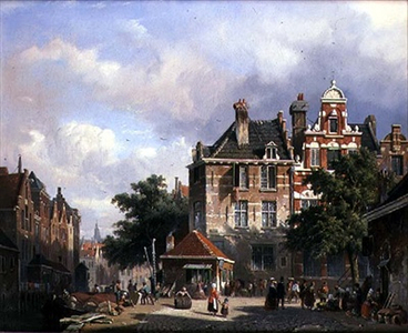 A Dutch Street Scene, 1859 (oil on canvas)