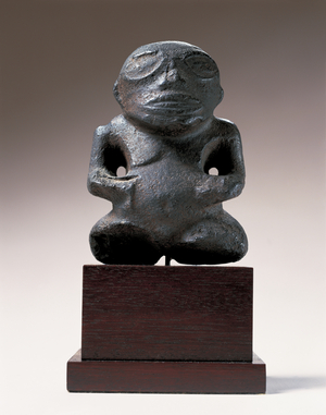 Tiki ke'a, figure, Marquesas Islands, 18th century or earlier (basalt)