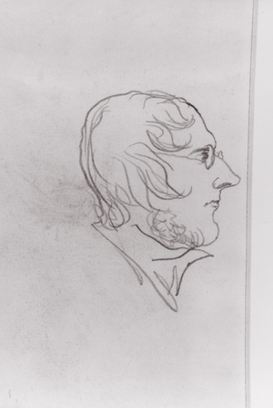 Self portrait in profile (pencil on paper)