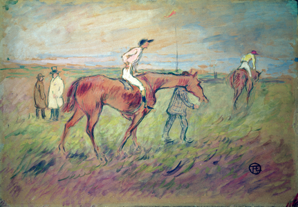 At the Races (gouache on paper)