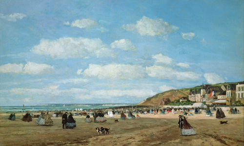The Beach at Trouville, 1863 (oil on canvas)