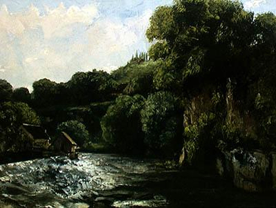 The Lock on the Loue, 1867 (oil on canvas)