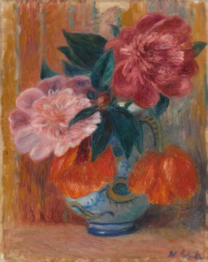Poppies and Peonies (oil on canvas)
