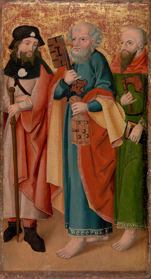 St James, St Peter and St Matthew (oil on panel)