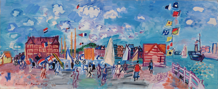 Le Quinze Aout, Deauville, 1931 (oil on canvas)