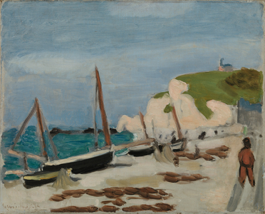Beach at Etretat, 1920 (oil on canvas)