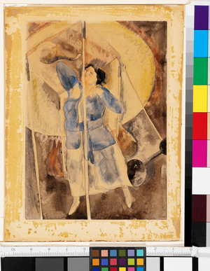 Woman with Punch Bag (w/c on paper)