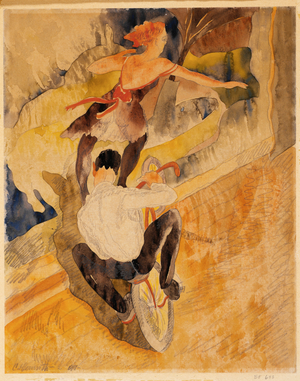 Bicycle Acrobats, 1917 (w/c on paper)