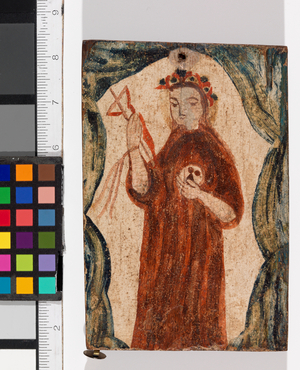 Saint with a Crucifix (oil on panel)