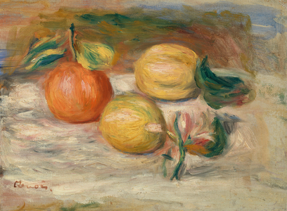 Apples and Two Lemons (oil on canvas)
