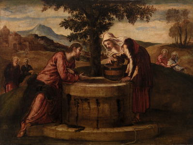 Christ and the Woman of Samaria (oil on canvas)