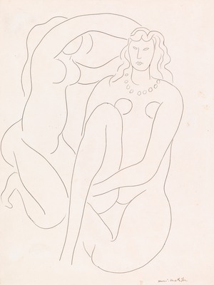 Two Figures, 1932 (pencil on paper)