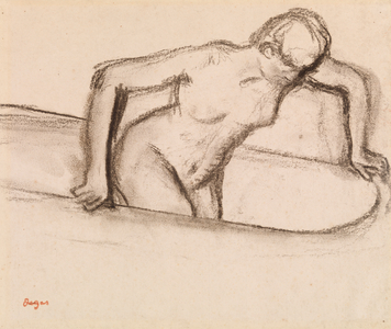 Woman in Tub (pastel on paper)