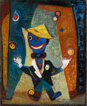 Clown (oil on panel)
