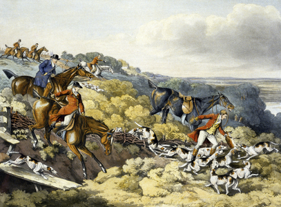 The Death, from 'Foxhunting', engraved by Thomas Sutherland (1785-1838) (colour litho)