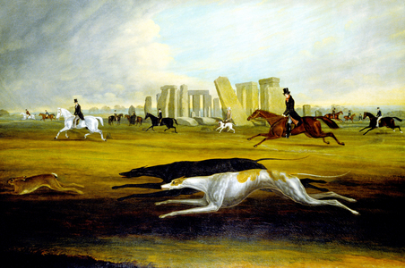 The Pinckney Family Coursing at Stonehenge, 1845 (oil on canvas)
