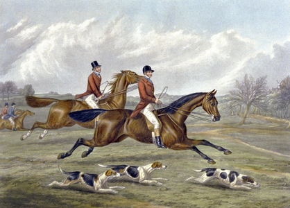 Full Cry, plate from 'The Right and The Wrong Sort', in Fores Hunting Sketches, engraved by John Harris, 1859 (colour litho)
