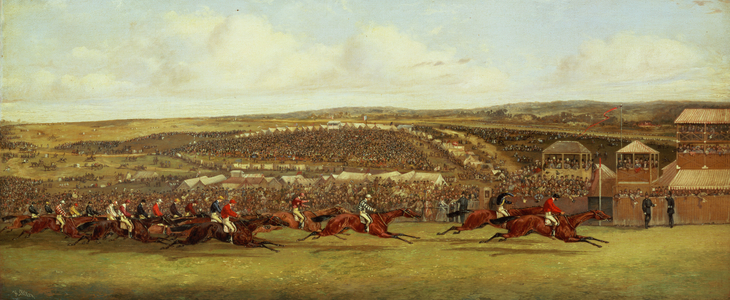 The Finish of the Derby (oil on canvas)