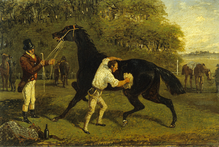 Rubbing Down (oil on canvas)