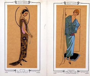 Tea gown and dressing gown from "White House Catalogue", early 1920's