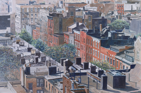 Rooftops, Greenwich Village, West 13th Street, 1986 (oil on canvas)