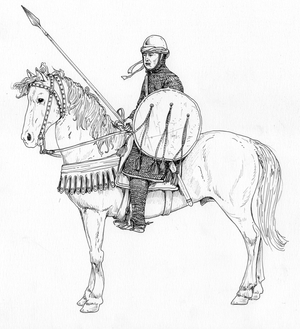Middle Ages: soldier of the Spanish light cavalry. 11th century