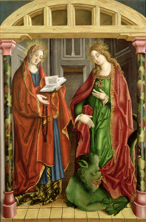Two female saints, possibly St. Mary Magdalene and St. Martha (panel)